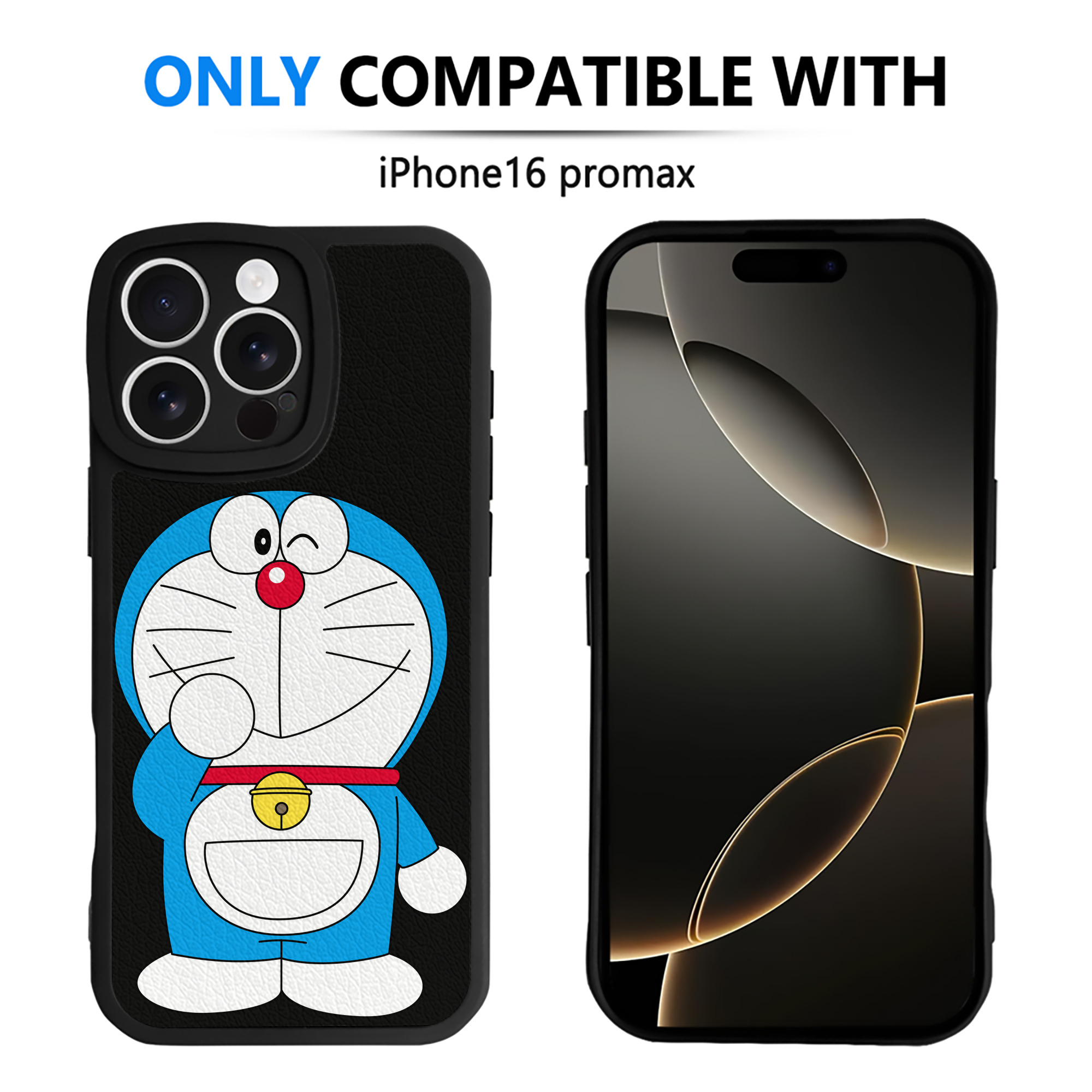 （画像用） ドラえもん Doraemon 【iPhone 16シリーズ対応】シリコンスマホケース（レザー調） 材質：シリコン